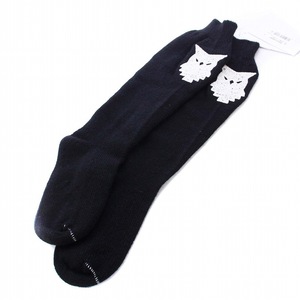 メゾンマルジェラ Maison Margiela Alpaca wool socks アルパカウールソックス 靴下 刺繍 S 黒 ブラック S31TL0028 /KH ■GY33 レディース