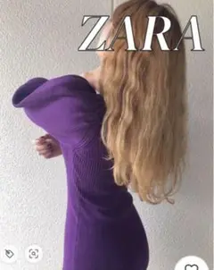 映える紫♡ZARA おしゃれワンピース❣️(訳あり)