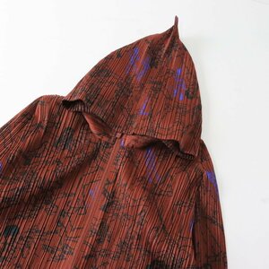 プリーツプリーズ イッセイミヤケ PLEATS PLEASE ISSEY MIYAKE プリーツ加工 Terry Johnson ジップパーカー 3/赤【2400013677325】