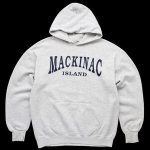 ★00s メキシコ製 Leeリー MACKINAC ISLAND スウェットパーカー 杢ライトグレー M★オールド マキノー フーディー