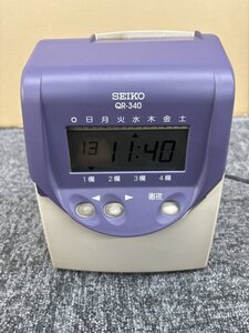 152585◎SEIKO セイコー QR-340 タイムカード 勤怠管理 事務用品 紫 白 現状品