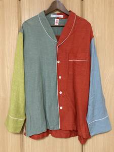 【美品】 ChahChah チャーチャー / CC Shawl Shirts リネンシャツ / L マルチ / Chah Chah