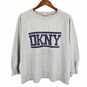 SALE/// DKNY JEANS ワンポイント スウェット ロゴプリント グレー (レディース P) O5722