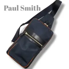 【美品】Paul Smith　ポールスミス　ボディバッグ　ナイロン　レザー　紺