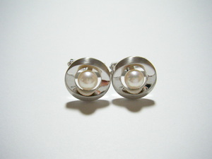 ★カフス パール 6.5mm SILVER 【BA5】