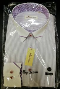 DeepOcean メンズ 長袖Yシャツ②首周り39 形態安定 ビジネス サラリーマン 会社員