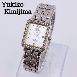 新品電池　ユキコキミジマ　1464　腕時計　レディース QZ Yukiko Kimijima YK-328P　刻印 DIAMOND 0.03ctP　LATINUM 999.9FILLED