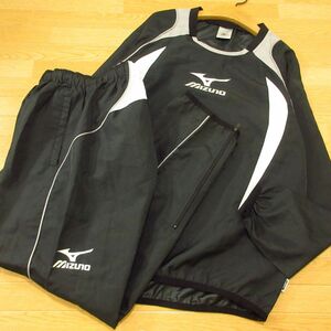 ◎使用少なめ！S 上下セット！MIZUNO ミズノ◆セットアップ ウィンドブレーカー ピステジャケット&パンツ◆メンズ 黒◆BA0635