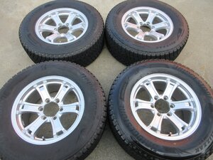 PCD139.7 Weds キーラーフォース 7.5j/+25 ハブ約112㎜ ブリヂストン DM-V3 265/65R17 製造22年 約8～9分山 4本セット! 中古 四駆 4×4