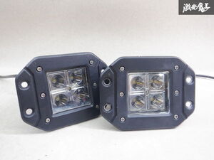 【点灯OK！ 破損無し！】社外 汎用 LED デイライト イルミランプ 左右セット 左右 角目 JK ラングラーにて 棚2O15