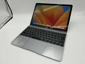 【1円スタート】Apple MacBook 10,1 2017 Retina 12-inch スペースグレイ Core m3 8GB メモリ 256GB SSD 動作保証【関西出荷】