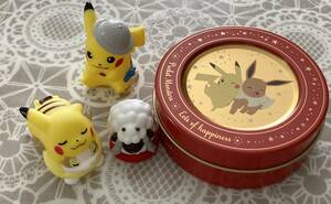 かわいい♪美品★ポケットモンスター　ソフビ３体＆缶セット