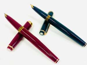 【TJ-1590】MONTBLANC モンブラン マイシュターシュテック NO14 NO12 2本セット ブラック バーガンディ 万年筆 筆記未確認 筆記用具 文房具