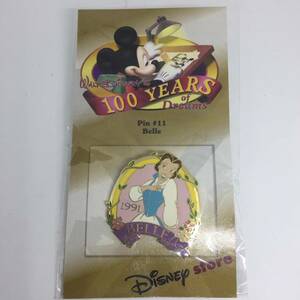 ♪ ディズニーストア 100 years of Dreams #11 Belle 美女と野獣 ベル ピンバッジ 2001年 新品 Beauty and the Beast