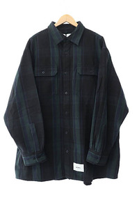 ダブルタップス WTAPS 21AW DECK FLANNEL TEXTILE デッキ フランネル テキスタイル チェック柄 長袖 シャツ ネルシャツ 212TQDT-SHM05 04