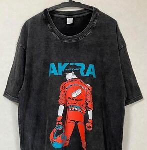 【未使用品】 アキラ AKIRA 金田 カネダ akira ヴィンテージ加工 Tシャツ バイク BIKE 半袖トップス 美品 L アニメ 綿 コットン マンガ