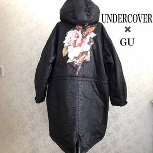  ★ GU ジーユー UNDERCOVER アンダーカバー パデットコート パデット モッズコート 中綿 ブラック Mサイズ 薔薇 ローズ 限定 コラボ★　