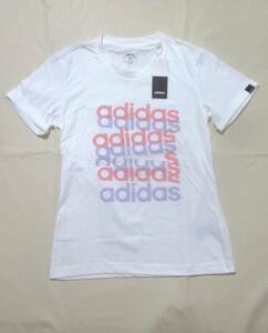 2739円 タグ付き 未使用 adidas アディダス 半袖 Ｔシャツ レディース OT L 白 半Ｔ ビッグロゴプリント 6892