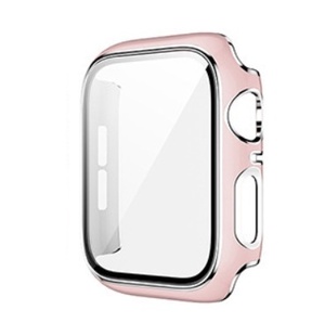 【アップルウォッチカバー/ピンク×シルバー/45mm用】フルカバーケース 1個 Apple Watch 全面保護 耐衝撃 Series8