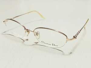 新品　Christian Dior　ディオール　ブランド　日本製　メガネ　眼鏡　高級感　オシャレ　ハーフリム　チタン　軽い　ゴールド　綺麗