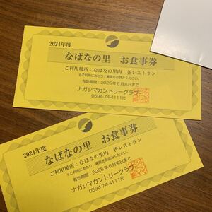 なばなの里　お食事券　2000円分2 合計4000円分　一枚でお一人様一回が入村付き　2025.6月末日まで有効