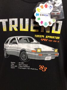 匿名発送・送料無料・即決・新品・未使用　半袖　Tシャツ　LL XL 2L サイズ　トヨタ　スプリンター トレノ　TOYOTA 83 キーホルダー付