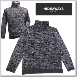 ハイダウエイ HIDEAWAYS NICOLE ランダムタックボーダータートルネックニット 3565-6031-91(MIX)-46(M) 