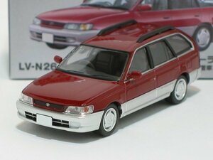 トヨタ カローラワゴン Gツーリング（赤／銀）97年式 LV-N264a【トミーテック社1/64ミニカー】【トミカの時】