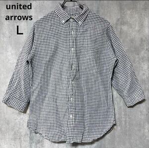 ユナイテッドアローズ　united arrows 麻　シャツ　Ｌ