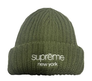 2023AW■Supremeシュプリーム/Classic Logo Chunky Ribbed Beanieクラシックロゴ チャンキーリブ ビーニー/ニットキャップ ニット帽子/23FW