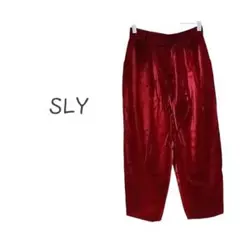 【SLY/スライ】パンツ カジュアル オシャレ ラメ ゆったり 派手 レッド系