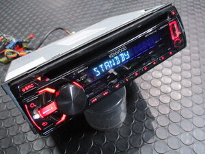 KENWOOD☆彡中古　ケンウッド　U383RHS　MP3　ipod　フロント USB AUX　1Dサイズ【オ10442】