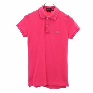 ポロラルフローレン 半袖 ポロシャツ XS ピンク POLO RALPH LAUREN 鹿の子 レディース