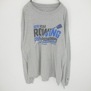 XL チャンピオン Champion 長袖 Tシャツ ライトグレー ROWING リユース ultramto ts1104