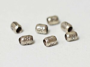 ●わくわくとんぼ玉★得割! カレンシルバー太陽紋刻印入丸管玉7個セットF(Φ3.5mm) Karen silver 925 銀 ハンドメイド トンボ玉【T22002F