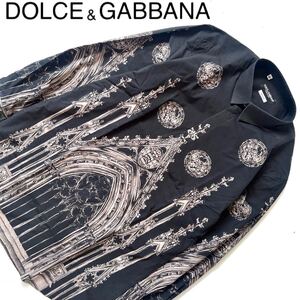 【送料無料】Dolce&Gabbana ドルチェ＆ガッバーナ　ドレスシャツ 総柄　メンズ　ドルガバ