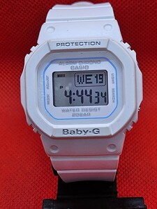 稼働品 CASIO カシオ 腕時計 Baby-G BGD-560 レディース 白×ライトブルー 電池交換済み！D0773