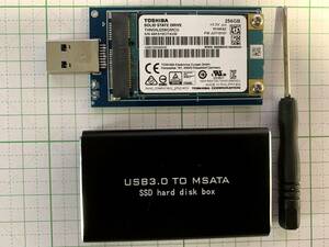 TOSHIBA M SATA 256GB と　ケース　 B