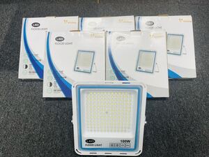 【30日間保証付き 】極薄型 LED投光器 100W 5個セット 広角120° 昼光色6000K 11000LM IP67 作業灯 駐車場灯 防水 屋外