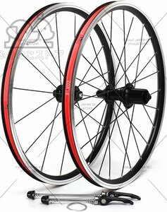 ホイールセット 20インチ折りたたみ自転車 100/130mmハブ対応11スピードカセッ 24穴 451BMXリムVブレーキクイックレリースホイール