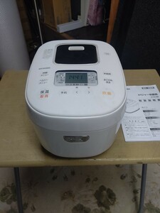 炊飯ジャー/IRISOHYAMA アイリスオーヤマ　RC-IK50-W　2021年製　 5.5合炊き　IHジャー炊飯器/炊飯確認済み 取説付き