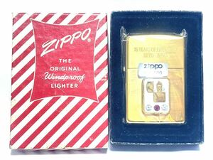 (135) ZIPPO ジッポ ジッポー オイルライター 25 YEARS OF FRIENDSHIP ケース付き ゴールド系 喫煙グッズ 未使用品