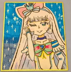 【完成品】わんだふるぷりきゅあ キュアニャミー 手書きイラスト 色紙