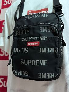 No.16☆超激レア☆SUPREME 3M Reflective Repeat Shoulder Bag ショルダーバッグ Blacシュプリーム Cordura コーデュラ