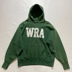 90s USA製 Cotton Exchange リバースウィーブ パーカー M 深緑 ビンテージ ビッグサイズ アメリカ製 スウェット ダークグリーン WRA