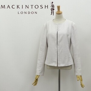 ◆MACKINTOSH LONDON マッキントッシュ ロンドン ストレッチ コットン ノーカラー ジャケット 38