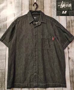 80s 復刻 USA製 ステューシー 半袖シャツ ボックスシャツ ワークシャツ 90s 2XL M STUSSY 