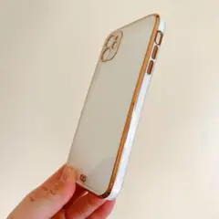 ガラスフィルム付き‼️ iPhone11 用ケース ホワイト ゴールド