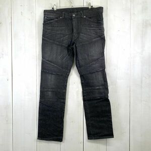 エポカウォモ EPOCA UOMO USED加工切替ストレッチデニムパンツ*バイカーパンツ(50)ダークグレー