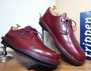 【数回履き程度/送料無料】trippen/トリッペン Derby 3ホール プレーントゥ Mens 39 24.5-25cm相応 レッド 赤/birkenstock camper